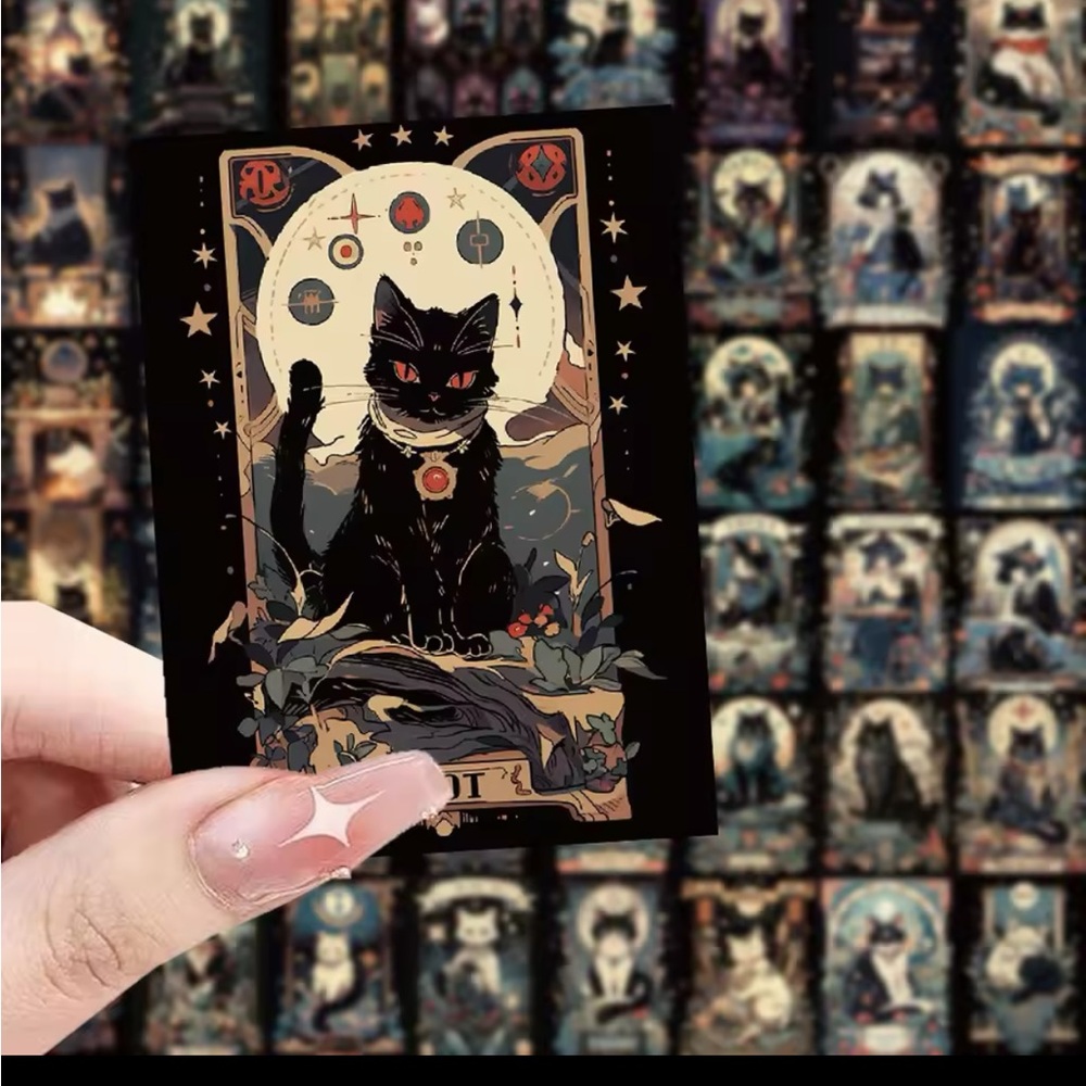 Black Cat Tarot Sticker Cards